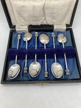 Load image into Gallery viewer, Set Of Six Silver Thistle Top Teaspoons John Millward Banks Chester 1926
