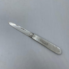 Load image into Gallery viewer, Silver And Mother Of Pearl Fruit Knife Hilliard And Thomason Birmingham 1853