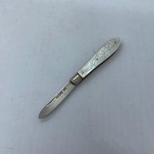 Load image into Gallery viewer, Miniature Silver And Mother Of Pearl Fruit Knife Sheffield 1906