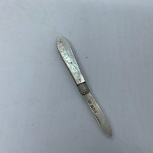 Load image into Gallery viewer, Miniature Silver And Mother Of Pearl Fruit Knife Sheffield 1906