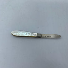 Load image into Gallery viewer, Miniature Silver And Mother Of Pearl Fruit Knife Sheffield 1906