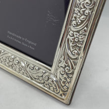 Load image into Gallery viewer, Hallmarked Silver Ornate Photograph Frame Sheffield 1994