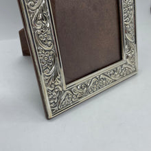 Load image into Gallery viewer, Hallmarked Silver Floral Photograph Frame Sheffield 1996