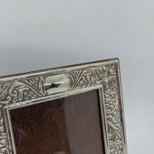 Load image into Gallery viewer, Hallmarked Silver Floral Photograph Frame Sheffield 1996