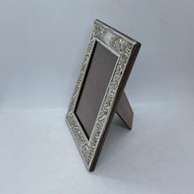 Load image into Gallery viewer, Hallmarked Silver Floral Photograph Frame Sheffield 1996