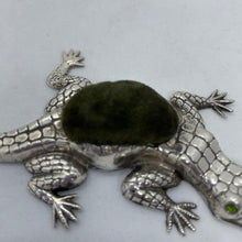 Load image into Gallery viewer, Hallmarked Solid Silver Alligator Pin Cushion Crisford & Norris 1925