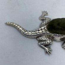 Load image into Gallery viewer, Hallmarked Solid Silver Alligator Pin Cushion Crisford & Norris 1925
