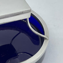 Load image into Gallery viewer, Silver And Bristol Blue Glass Table Vesta / Match Holder