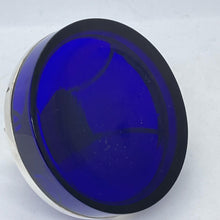 Load image into Gallery viewer, Silver And Bristol Blue Glass Table Vesta / Match Holder