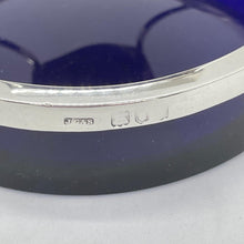 Load image into Gallery viewer, Silver And Bristol Blue Glass Table Vesta / Match Holder