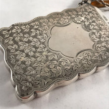 Load image into Gallery viewer, George V Solid Silver Hallmarked Card Case With Finger Chain Joseph Gloster 1913