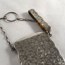 Load image into Gallery viewer, George V Solid Silver Hallmarked Card Case With Finger Chain Joseph Gloster 1913