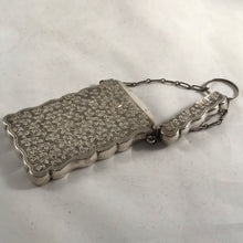 Load image into Gallery viewer, George V Solid Silver Hallmarked Card Case With Finger Chain Joseph Gloster 1913