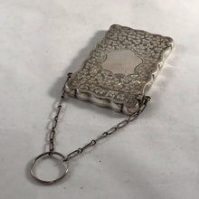 Load image into Gallery viewer, George V Solid Silver Hallmarked Card Case With Finger Chain Joseph Gloster 1913