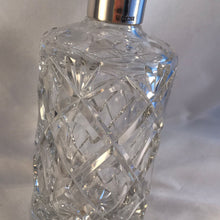 Load image into Gallery viewer, Silver And Cut Glass Decanter Cylindrical Shape Birmingham 1971