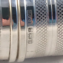 Load image into Gallery viewer, Pair Of Silver Napkin Rings With Engine Turned Decoration Birmingham 1948