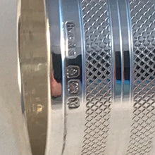Load image into Gallery viewer, Pair Of Silver Napkin Rings With Engine Turned Decoration Birmingham 1948