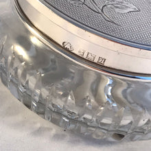 Load image into Gallery viewer, Silver Lidded Glass Dressing Table Jar Adie Brothers Birmingham 1957