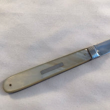 Load image into Gallery viewer, Silver And Mother Of Pearl Fruit Knife George Unite Sheffield 1845