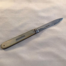 Load image into Gallery viewer, Silver And Mother Of Pearl Fruit Knife George Unite Sheffield 1845