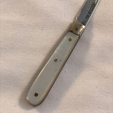 Load image into Gallery viewer, Miniature Silver And Mother Of Pearl Fruit Knife Sheffield 1903