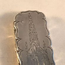 Load image into Gallery viewer, Silver Castletop Vinaigrette Depicting Scott Memorial Monument Edward Smith 1849