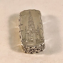 Load image into Gallery viewer, Silver Castletop Vinaigrette Depicting Scott Memorial Monument Edward Smith 1849