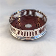 Load image into Gallery viewer, Silver Wine Bottle Coaster With Pierced Sides London 2009