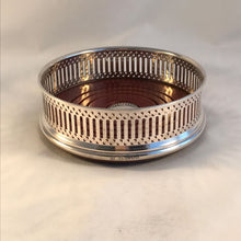 Load image into Gallery viewer, Silver Wine Bottle Coaster With Pierced Sides London 2009