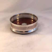 Load image into Gallery viewer, Silver Wine Bottle Coaster With Pierced Sides London 2009
