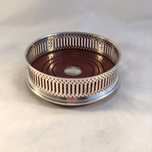 Load image into Gallery viewer, Silver Wine Bottle Coaster With Pierced Sides London 2009