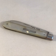 Load image into Gallery viewer, Silver And Mother Of Pearl Fruit Knife Sheffield 1964