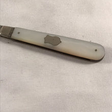 Load image into Gallery viewer, Silver And Mother Of Pearl Fruit Knife Sheffield 1917