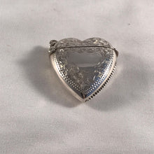 Load image into Gallery viewer, Edwardian Heart Shaped Silver Vesta Hallmarked Birmingham 1903