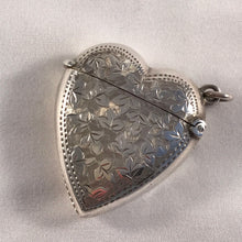 Load image into Gallery viewer, Edwardian Heart Shaped Silver Vesta Hallmarked Birmingham 1903