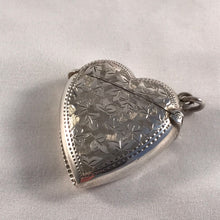 Load image into Gallery viewer, Edwardian Heart Shaped Silver Vesta Hallmarked Birmingham 1903