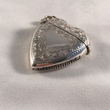 Load image into Gallery viewer, Edwardian Heart Shaped Silver Vesta Hallmarked Birmingham 1903