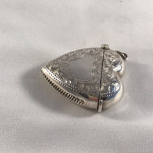 Load image into Gallery viewer, Edwardian Heart Shaped Silver Vesta Hallmarked Birmingham 1903