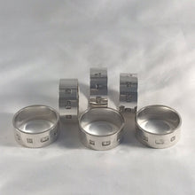 Load image into Gallery viewer, Quality Set Of Six Silver Napkin Rings With Feature Hallmarks Birmingham 1988