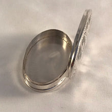 Load image into Gallery viewer, Large Silver Pill Pot With Foliate Decoration Full Import Hallmarks