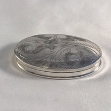 Load image into Gallery viewer, Large Silver Pill Pot With Foliate Decoration Full Import Hallmarks