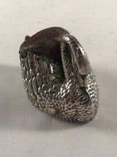 Load image into Gallery viewer, Edwardian Silver Swan Pin Cushion Levi & Salaman Birmingham 1904