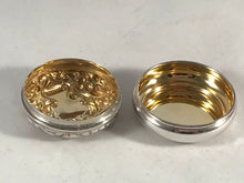 Load image into Gallery viewer, Solid Sterling Silver Large Pill Pot With Embossed Decoration Birmingham 1989