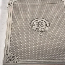 Load image into Gallery viewer, Solid Silver Hallmarked Card Case With Garter Insignia Birmingham 1866