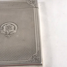 Load image into Gallery viewer, Solid Silver Hallmarked Card Case With Garter Insignia Birmingham 1866