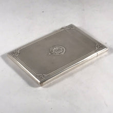Load image into Gallery viewer, Solid Silver Hallmarked Card Case With Garter Insignia Birmingham 1866
