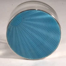 Load image into Gallery viewer, Silver And Enamel Glass Dressing Table Jar Adie Brothers 1935