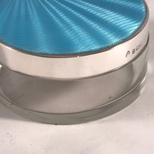 Load image into Gallery viewer, Silver And Enamel Glass Dressing Table Jar Adie Brothers 1935