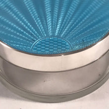 Load image into Gallery viewer, Silver And Enamel Glass Dressing Table Jar Adie Brothers 1935
