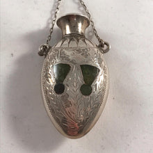 Load image into Gallery viewer, Silver And Scottish Agate Miniature Chatelaine Scent Bottle William Hair Haseler